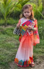 বাচ্চাদের সুতির রেডি শাড়ি - Image 2
